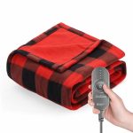 Sunbeam Fleece Electric Heated Throw Blanket, Red and Black Buffalo Plaid, 50 inch x 60 inch