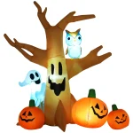 AECOJOY 7.5' Tall Lighted Halloween Inflatables Outdoor Decorations Haunted Tree