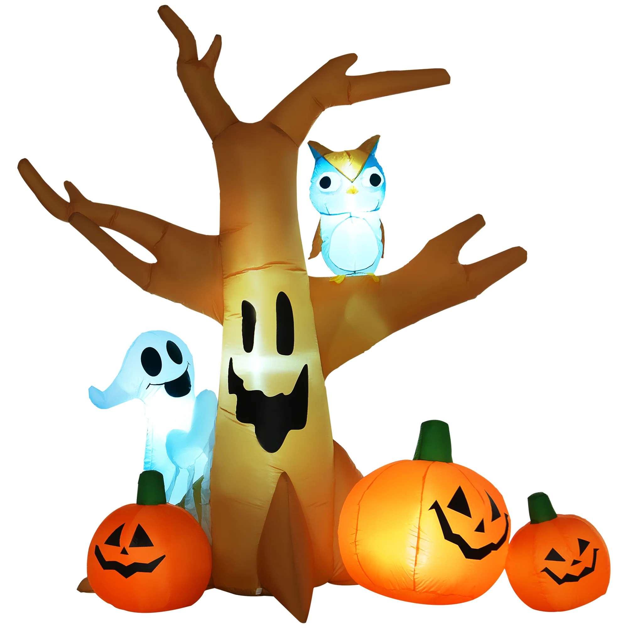 43d1d751adb833824bb6f894c31241cfc6e1f10a6b6a45c084652e01e0c56cfc.webp AECOJOY 7.5' Tall Lighted Halloween Inflatables Outdoor Decorations Haunted Tree - Image 1