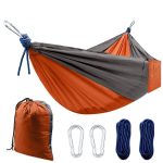 Camping Hammock, Double & Single Portable Hammocks with 2 Tree Straps and Carabiners | Easy Assembly | Lightweight Parachute Nylon Hammocks for