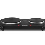 Elite Cuisine Electric Double Cast Burner Hot Plate - Black