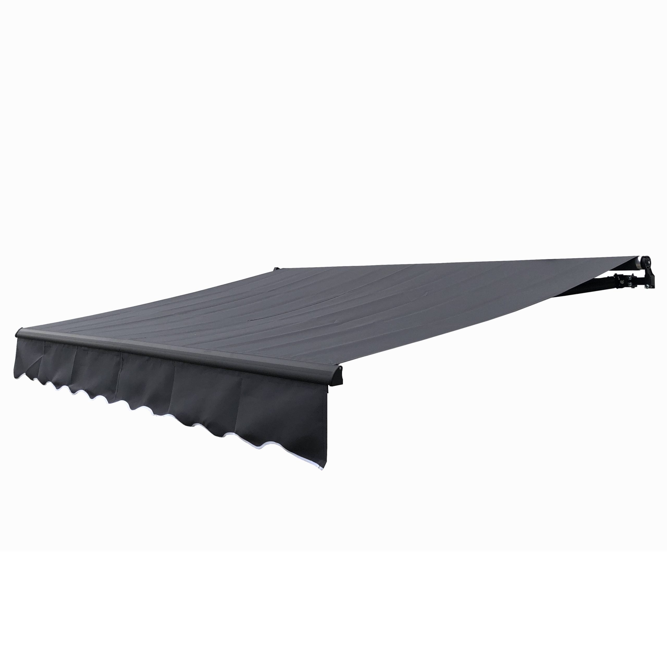 443f2811fe803a0910edd0933ce3692e354d602335c03a3bf3dd90b398008d63.jpg Aleko ABM16X10GY80 Motorized Retractable Black Frame Patio Awning 16 x 10 Feet (Gray) - Image 1