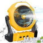 Portable Misting Fan, 8-Inch 10000mAh Rechargeable Battery Operated Yellow