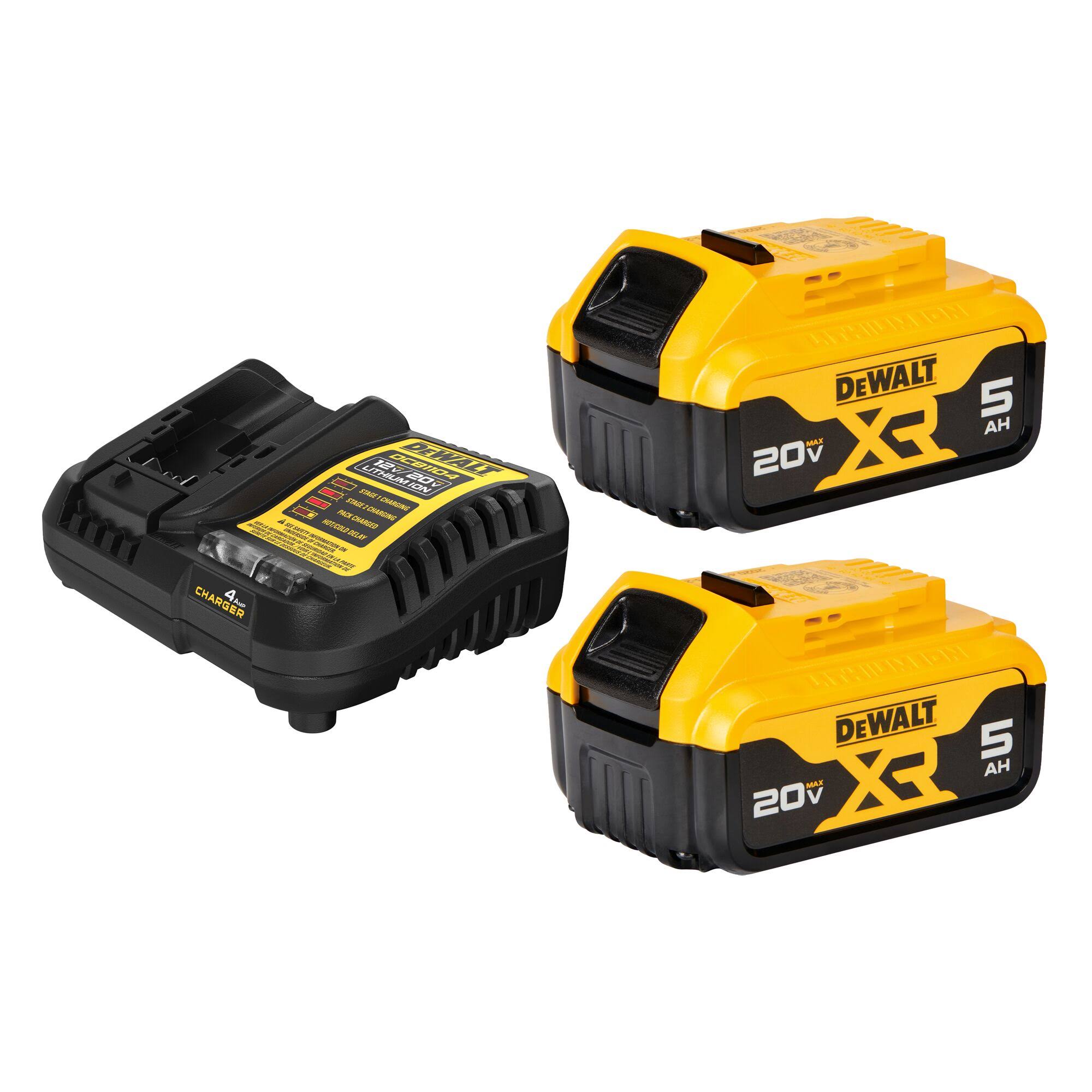 44690f48dd8f0d17e208260c0e3ac39f0bd0ba029d19a68377da3eb1162ad0ba.jpg DeWalt 20V Max XR Premium Lithium-Ion 5Ah Starter Kit - DCB205-2C - Image 1