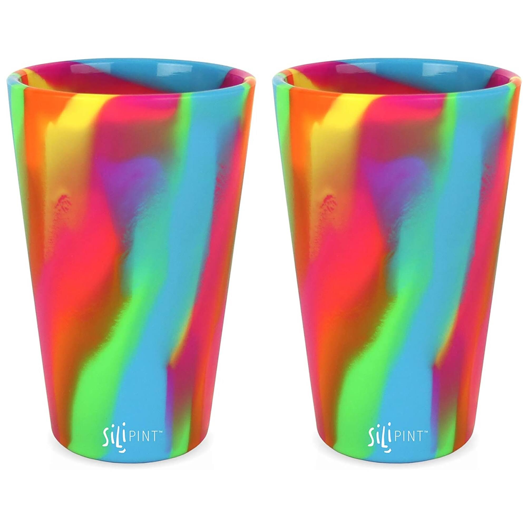 4472f7d250f677f16e12dcc60f4a3a34613acdc68f0f05e05e1f837af60299d8.jpg Silipint: Silicone Pint Glasses: 2 Pack 16 oz., Hippie Hops - Image 1