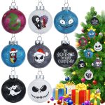 24pcs Nightmare Before Christmas Ball Ornaments - Halloween Decorations for Christmas Tree, Holiday Hanging Balls, 2.36''/60mm