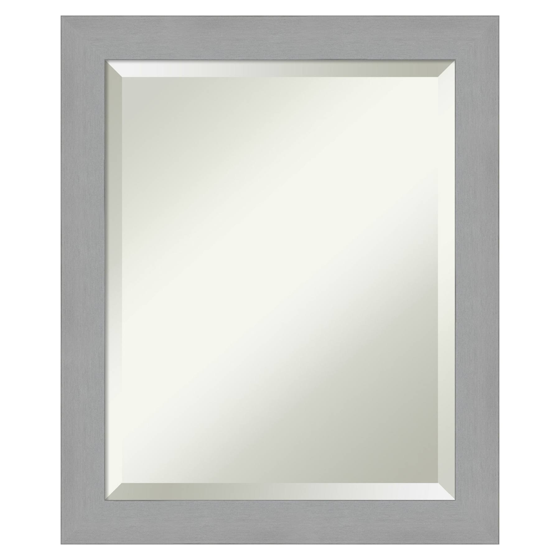 44988517dead32fcf2d2f775b19ba9bb7939e0ff59688e74e6331e40018bb66f.jpg Amanti Art Brushed Nickel Framed Wall Mirror - 19.38 x 23.38 in - Image 1