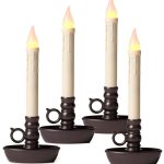 Battery-Operated LED Window Candles, 4-Pack, Bronze - Plow & Hearth