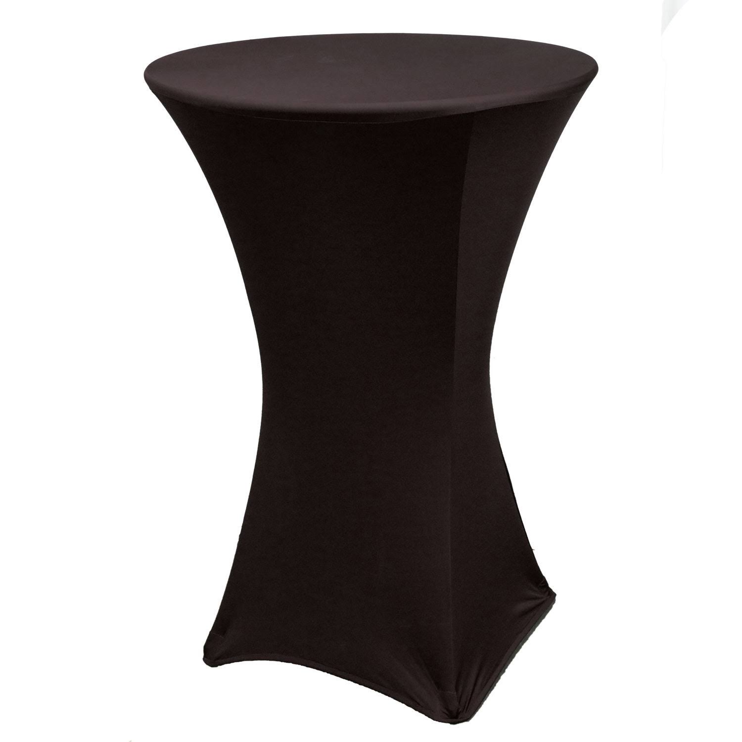 44a86e99da1fbddac66cc191504655ffffb7f395854f655e9d734ff711e15ba4.jpg Spandex Fitted Stretch Table Cover for 30'' Cocktail Table - Black - Image 1
