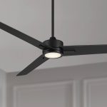 60" Casa Vieja Monte Largo Modern 3 Blade Indoor Ceiling Fan with Dimmable LED Light Remote Control Matte Black for Living Room Kitchen House