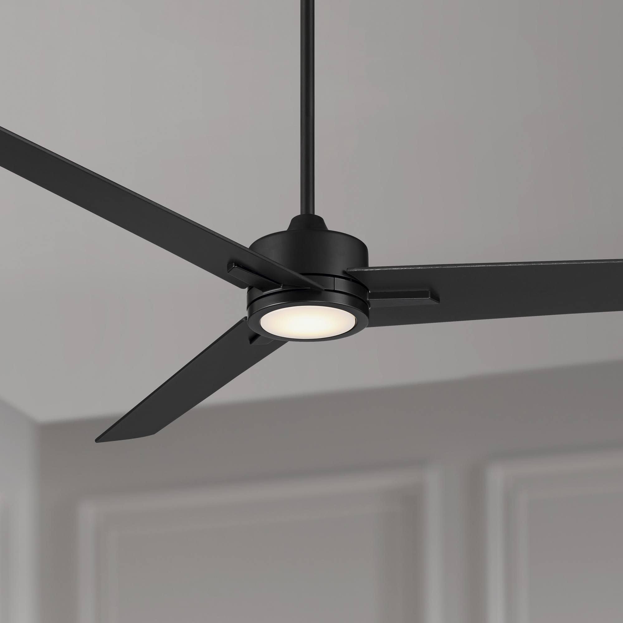 44abe92d56688649fbc112ba0904dfa9e86158db66ebb9b0ba138c3660d53528.jpg 60" Casa Vieja Monte Largo Modern 3 Blade Indoor Ceiling Fan with Dimmable LED Light Remote Control Matte Black for Living Room Kitchen House - Image 1