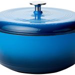 Basics Enameled Cast Iron Covered Dutch Oven, 6-Quart, Blue