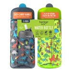 Bentgo Kids Prints Water Bottle 2-Pack - Dino
