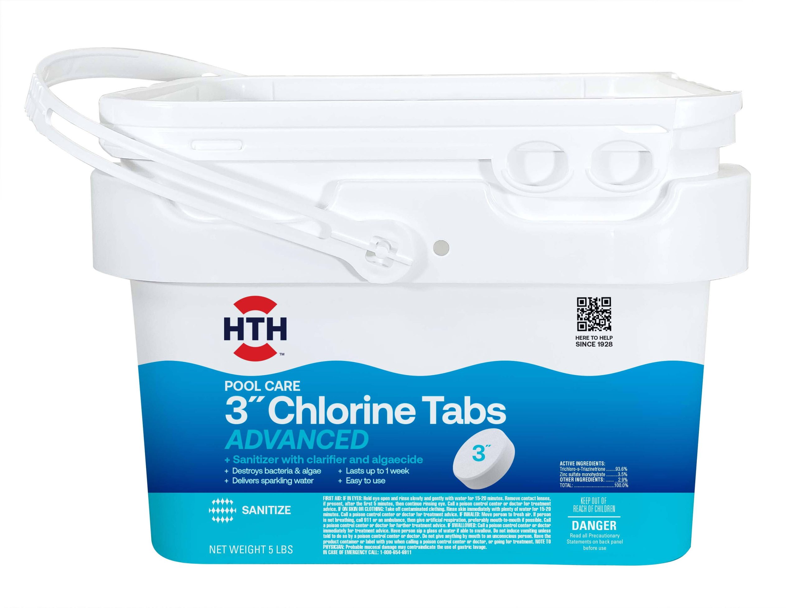 44e8900c178b2e046ddea708b9e45153a81c8904a9e7e167ca75ecdbd9809271.jpg Hth Pool Care 3 in. 5 lb. Chlorine Tabs Advanced - Image 1