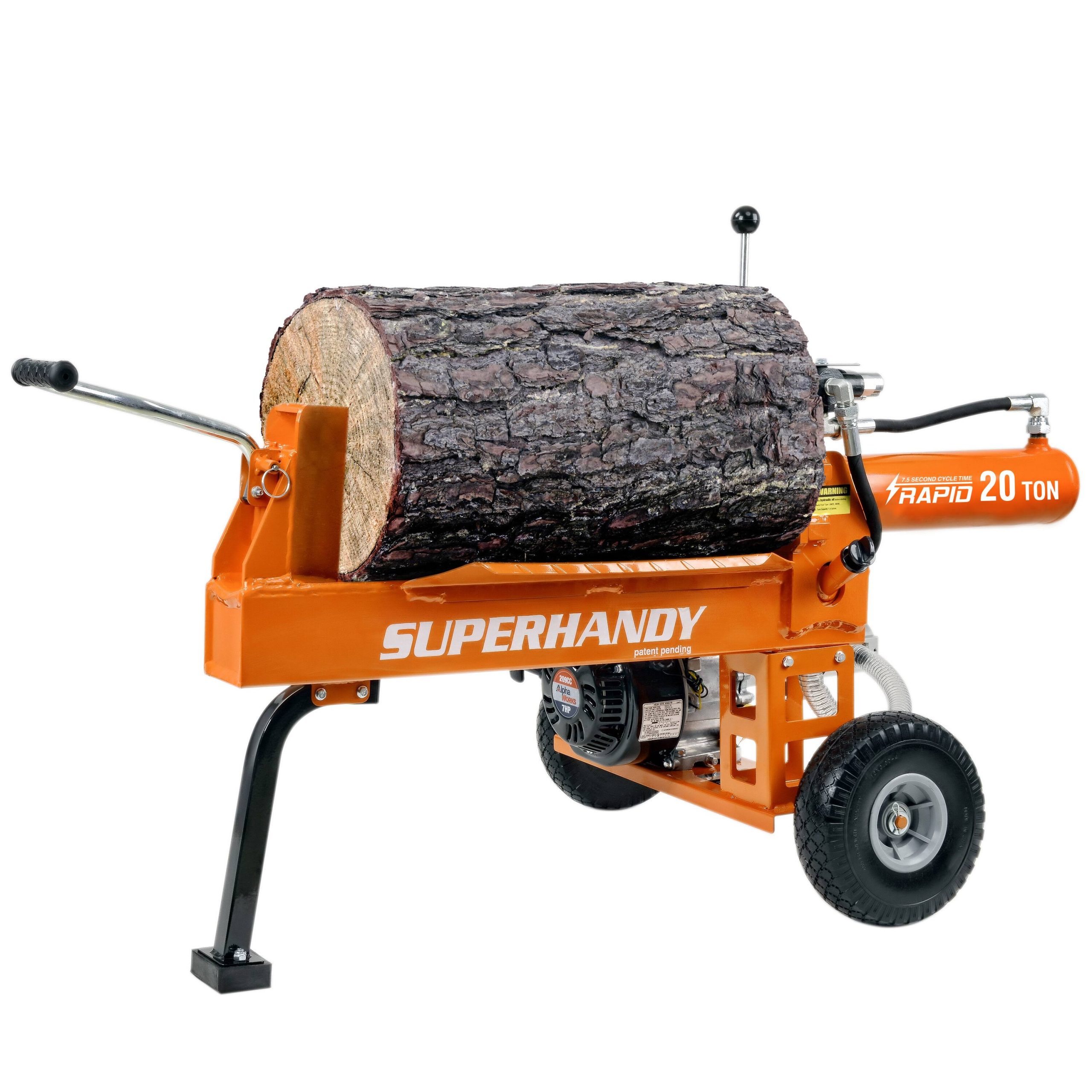 44fbb3bc9198118c989fcd214565aa693392f9a9cf207abe14abeee76f8c822c.jpg SuperHandy Portable 20 Ton Log Splitter - GAS Powered 7HP Engine - Image 1