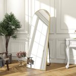 18 in. W x 58 in. H Arched Gold Full Length Standing Floor Mirror