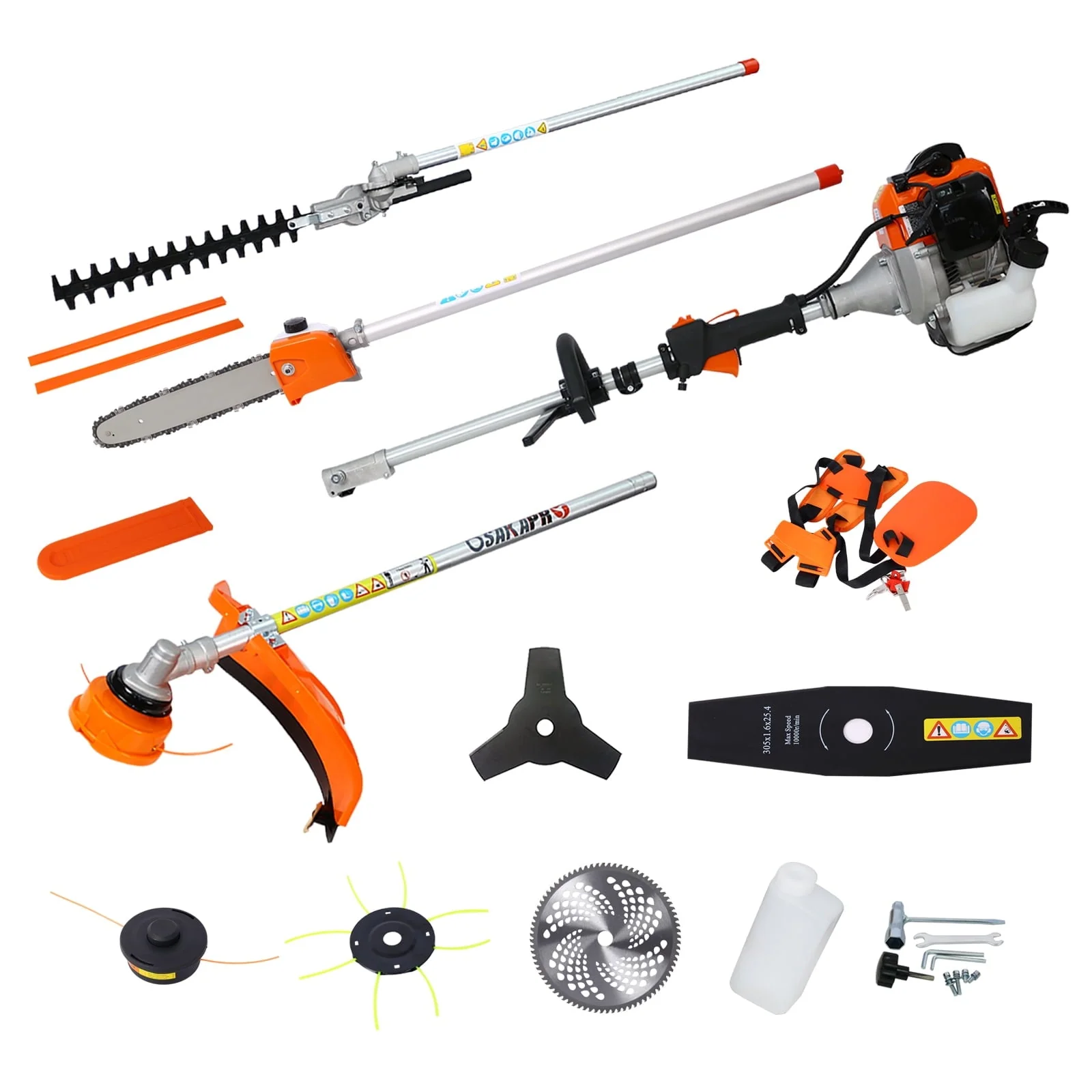 4536db3e132e501710f25d323bb8fff81ad853767fce2ca78b0b25d6abdd8dbf.webp Eastvita Multi - Functional Trimming Tool with String Trimmer Brush Cutter Pole Saw Full Crank Shaft Design 56CC 2 - Cycle Garden Tool - Image 1