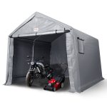 VEVOR Portable Shed Outdoor Storage Shelter, 10 x 10 x 8.5 ft Heavy Duty All-Season Instant Storage Tent Tarp Sheds with Roll-Up Zipper Door and Venti
