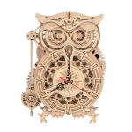 Robotime 3D Wooden Mechanical Puzzle Owl Clock