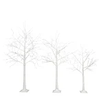 AECOJOY Set of Lighted Birch Tree, 4FT/5FT/6FT LED Artificial Tree with Warm White Lights, Christmas Tree for Decoration