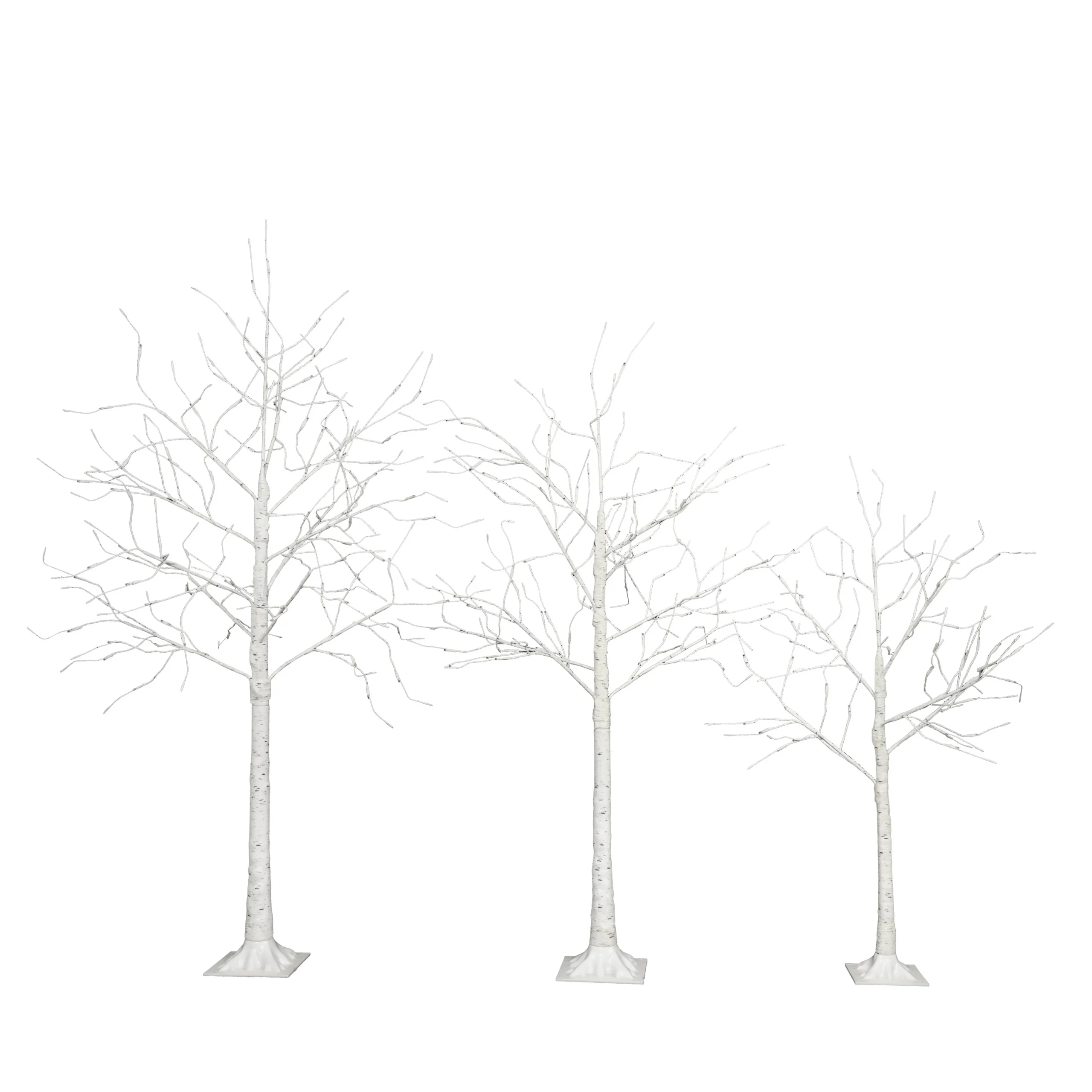 45727cba2c9ba8672c77b3d588b8cbc0854833fbb4ce74f25a07cb98a4408990.webp AECOJOY Set of Lighted Birch Tree, 4FT/5FT/6FT LED Artificial Tree with Warm White Lights, Christmas Tree for Decoration - Image 1