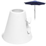 GoSports 500lb Equivalent Pool Deck Umbrella Anchor - Permanent Ground Anchor for Outdoor Umbrellas, Sunshades or Light Strings - White