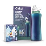 Cirkul 32oz Rose Gold Stainless Steel Water Bottle Starter Kit with Rose Gold Lid and 2 Flavor Cartridges (strawberry & Passion Fruit Dragon fruit)