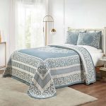 Superior Bedspread Set, Full, Cerulean Blue, 3 Piece