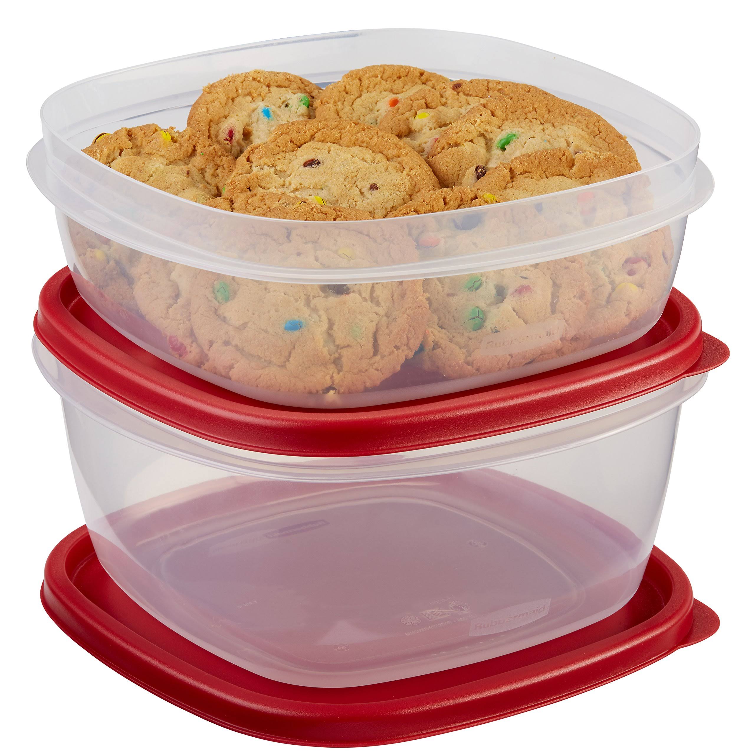461fb104593c8c9665988bfc0bbff3f014b039d2b4e840a0ff9490af4c768325.jpg Rubbermaid Easy Find Lids Food Storage Container, 4-Piece Set, Red (1787251) - Image 1