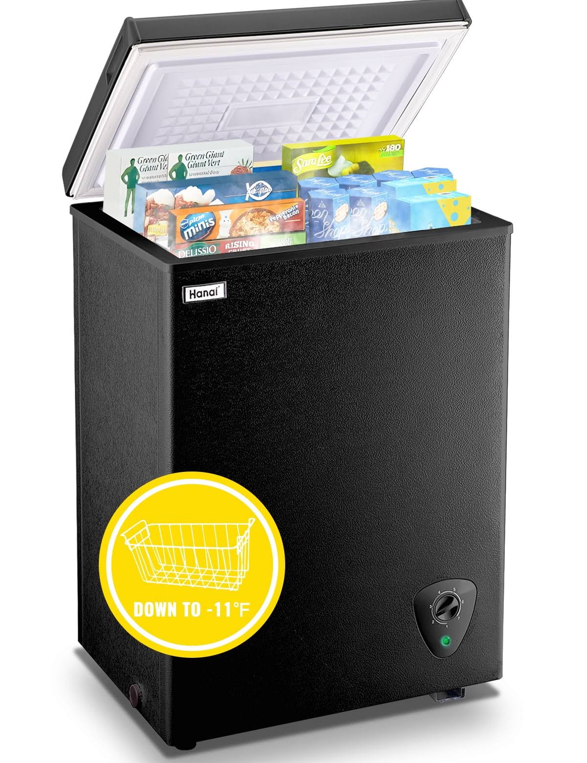 4626f770df380c20d979cbdee044c80be6eb9580f2d154a1884b2a4573a1a262.jpg 3.5 Cubic Feet Chest Freezer Small Deep Freezers with 7 Gears Temp Control Office Dorm Kitchen White - Image 1