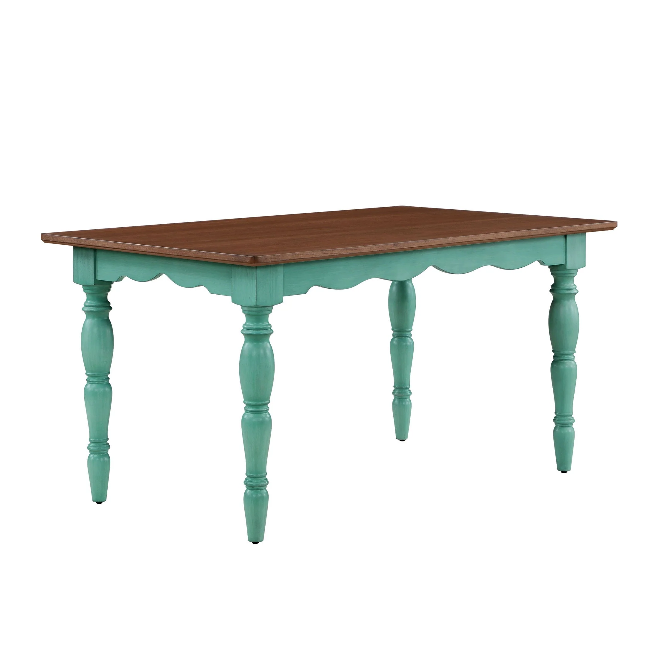 463c6215f49a0350c3c431870cde86fa38902c61549112cc04a4633dcc13e805.webp The Pioneer Woman Dining Table Made with Solid Wood Frame, Teal - Image 1