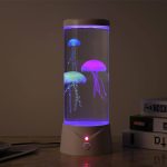 BiKiBao Jellyfish Lamp,LED Jellyfish Aquarium Fishtank Mood Lamp Rainbow Changing Effect for Kids Adults Home Office Decor Table Lamp Gifts for