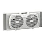 Comfort Zone Twin Window Fan with 2 Speeds and 7 in. Blades, White