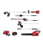 Milwaukee M18 Fuel 18-Volt Lithium-Ion Quik-Lok String Trimmer/Blower Combo Kit W/Edger, Hedge, Pole Saw & 3 ft. Extension(5-Tool)