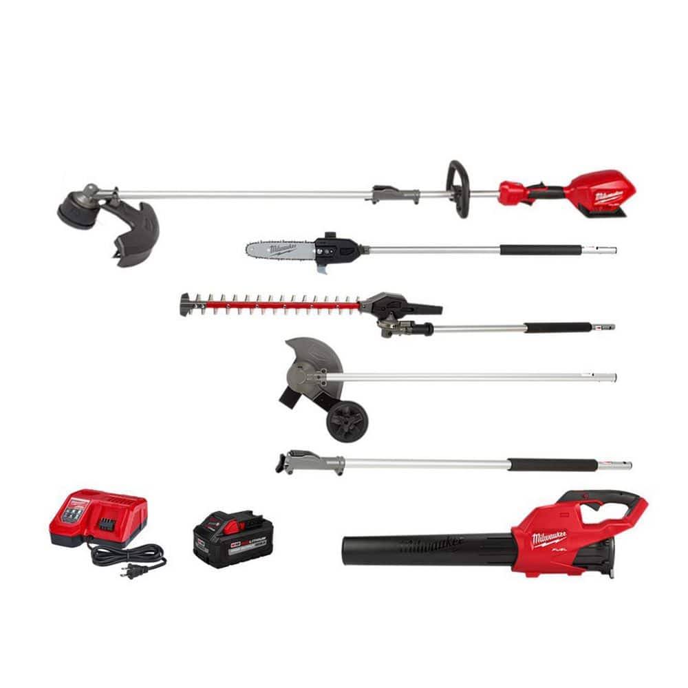 465d5dd6294db4a6574672a37de6042ec373770ffa71aae8eda4e7e47116ea00.jpg Milwaukee M18 Fuel 18-Volt Lithium-Ion Quik-Lok String Trimmer/Blower Combo Kit W/Edger, Hedge, Pole Saw & 3 ft. Extension(5-Tool) - Image 1