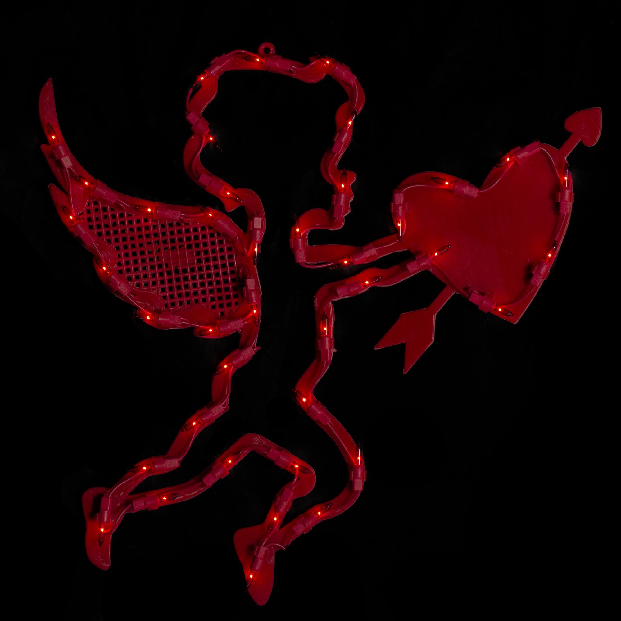 466897b4b4e562ddcaa34294c5f71627ea50b9965ce693e8fd3d0e2370b51fe7.jpg Northlight 17" Lighted Red Cupid with Heart Valentine's Day Window Silhouette Decoration - Image 1