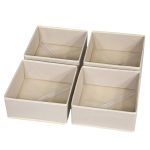 DIOMMELL 4 Pack Foldable Cloth Storage Box Closet Dresser Drawer Organizer Fabric Baskets Bins Containers Divider for Clothes Underwear Bras Socks