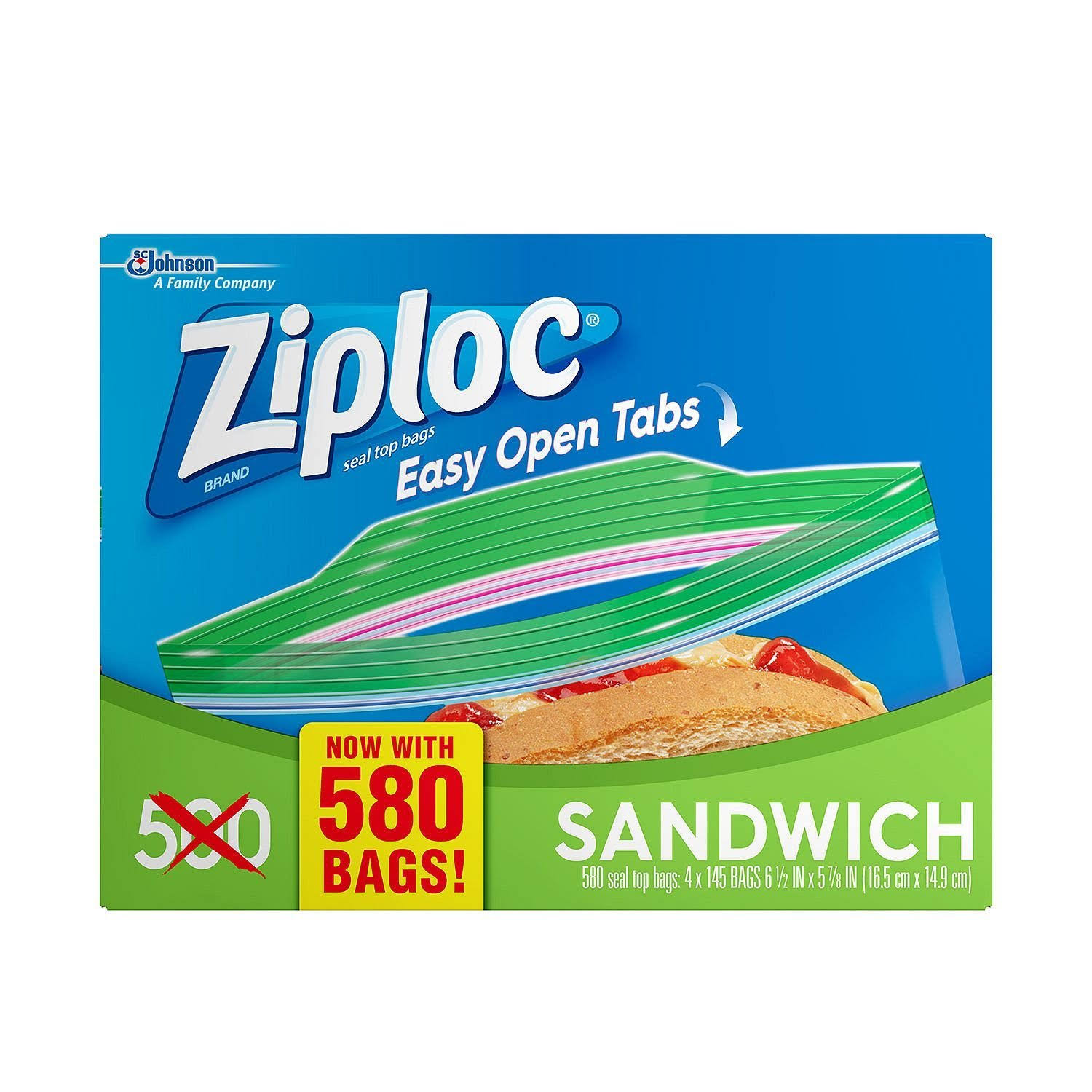 467365c2a2cddaa0f13a5c37fef491a5bcb1396315e9eb8b392303168721810d.jpg Ziploc Sandwich Bags (580 ct) - Image 1