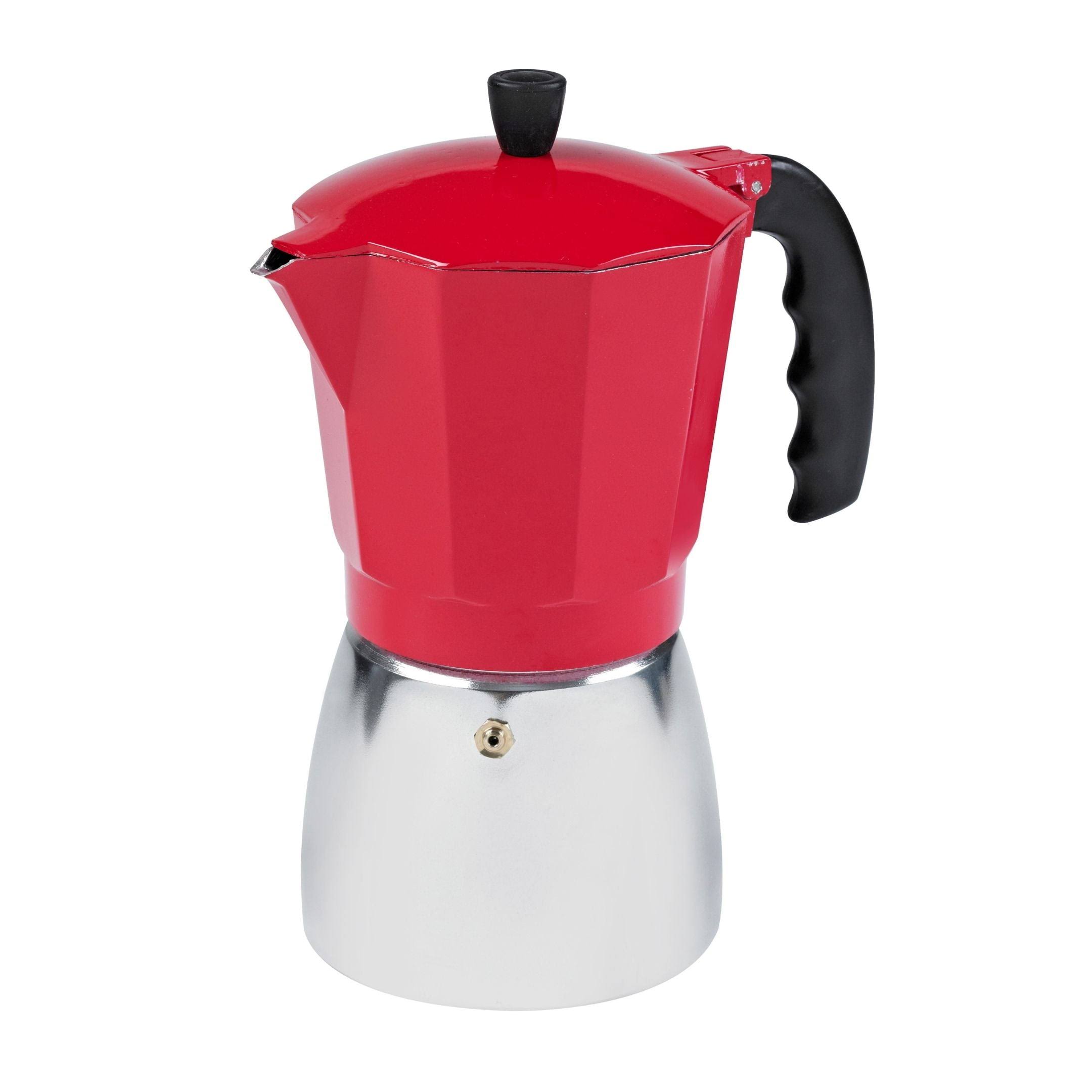 46917d546e8d0457ec50f17103f4cff10db59f1745b9fc5a4c5b4a1875cf4040.jpg IMUSA 3-Cup Espresso Maker - Aluminum & Red - Image 1