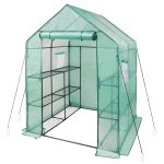 iPower Greenhouse for Indoor and Outdoors with Screen Windows 3 Tier 12 Shelves Portable Gardening Plant House Plastic Portable Green House with Durab