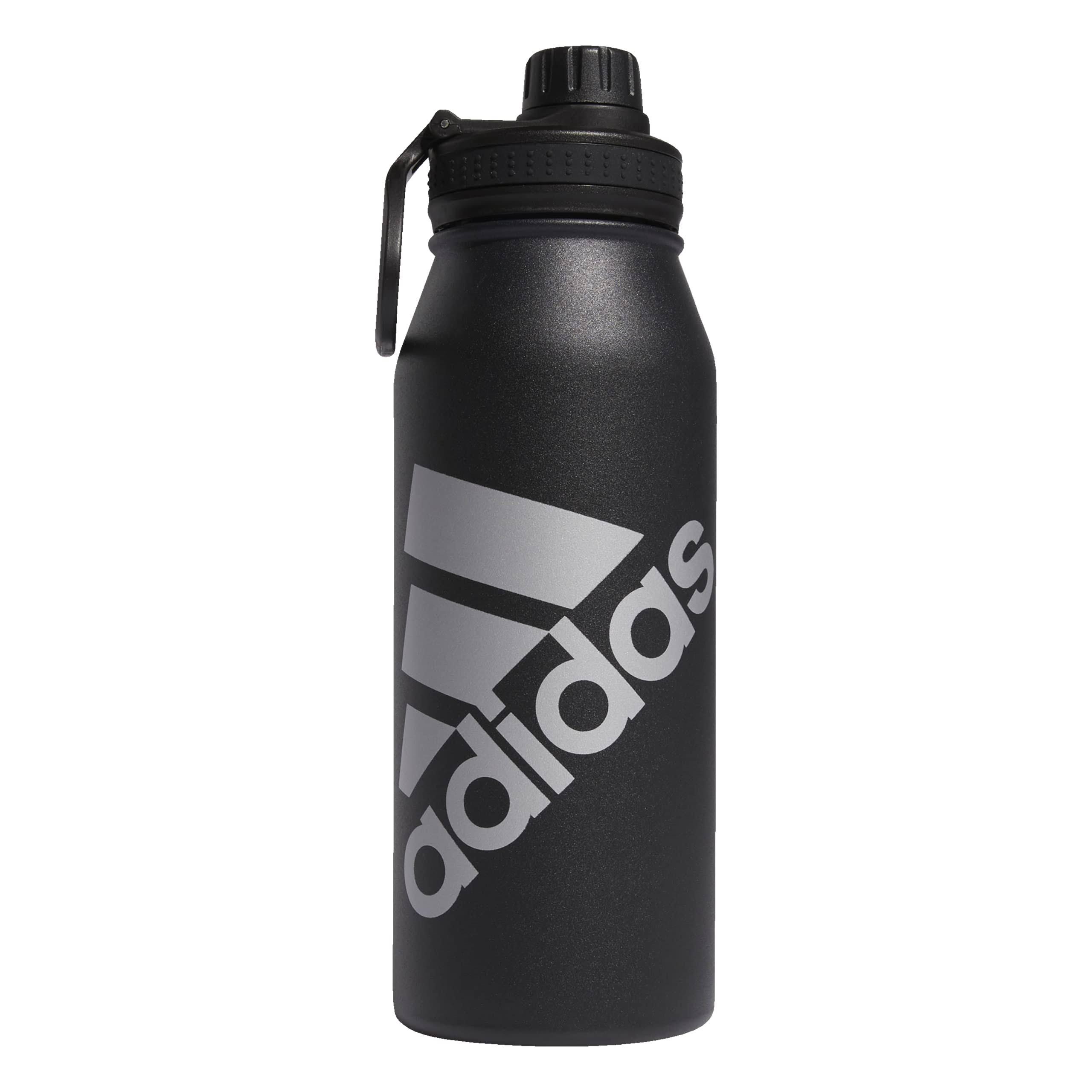 46c31bb099a9a8756bd1b02b8ab10a3ac14e1c910143d0a01291b47b6cd50bff.jpg Adidas 32 oz Stainless Steel Water Bottle - Black/Silver - Image 1