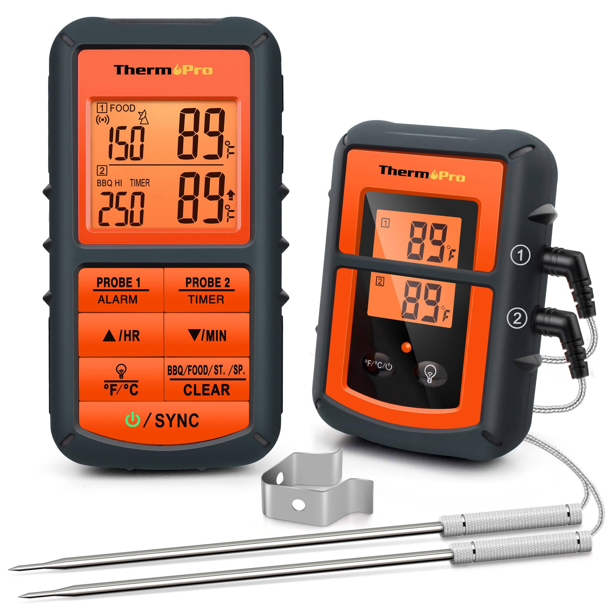 46cb9f0dd1b7d1431d08f24ccf723577eefea42f92cbb8a949c7c2a4e4f35e50.jpg ThermoPro Wireless Digital Remote Cooking Meat Thermometer Grilling Smoker BBQ Dual Probe - Image 1
