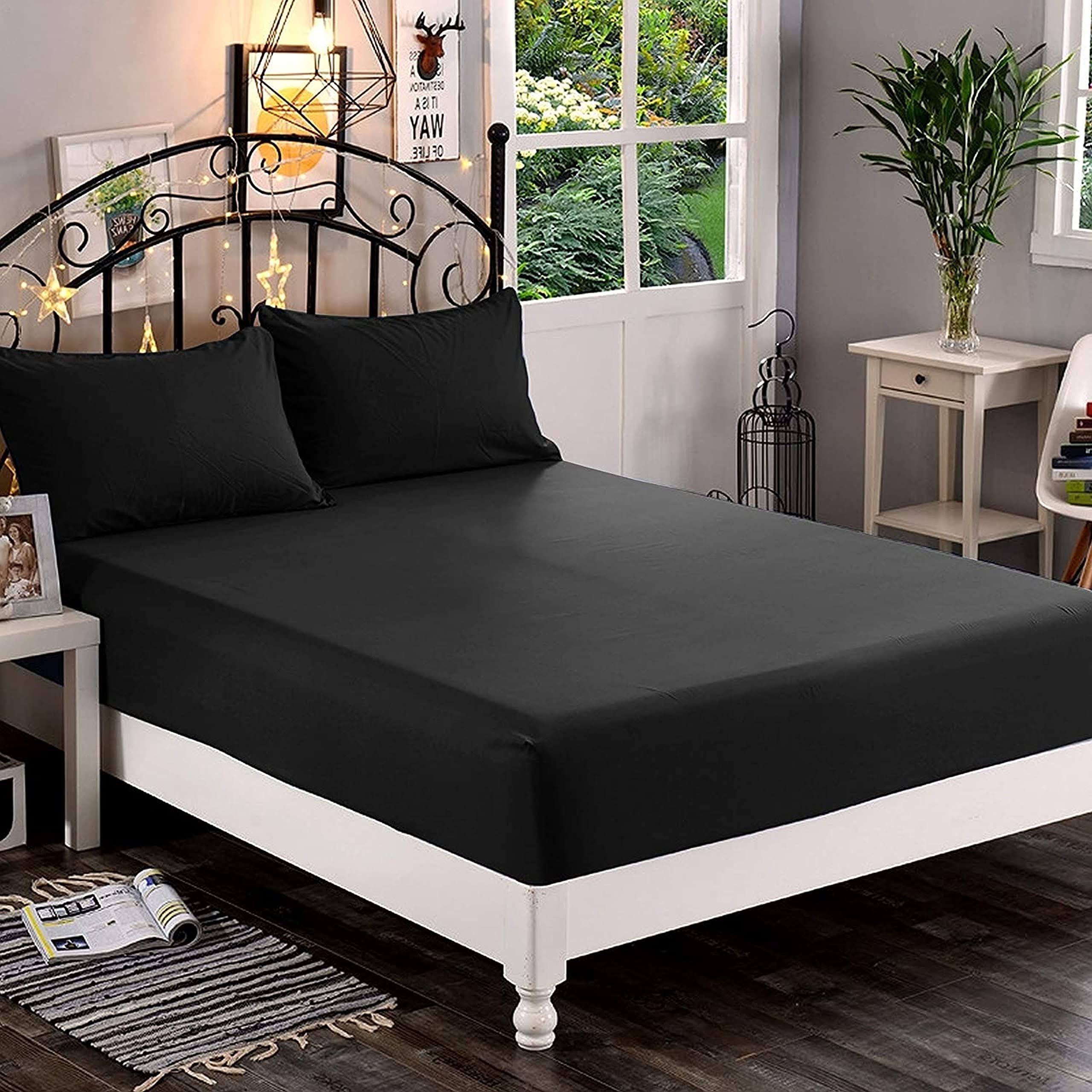 46ea7b062ee57588d95a7c0625bb69d823e6d0994249c3e66f55bed2aacb1ab0.jpg Elegant Comfort Premium Hotel 1-Piece, Luxury & Softest 1500 Thread Count Egyptian Quality Bedding Fitted Sheet Deep Pocket Up to 16inch, Wrinkle and - Image 1