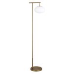Nula 67.75" Arched Floor Lamp Joss & Main Base Finish: Brushed Brass, Shade Color: White