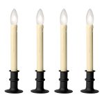 Battery Operated Bi-Directional LED Adjustable Candle - Set of 4, Black Onyx