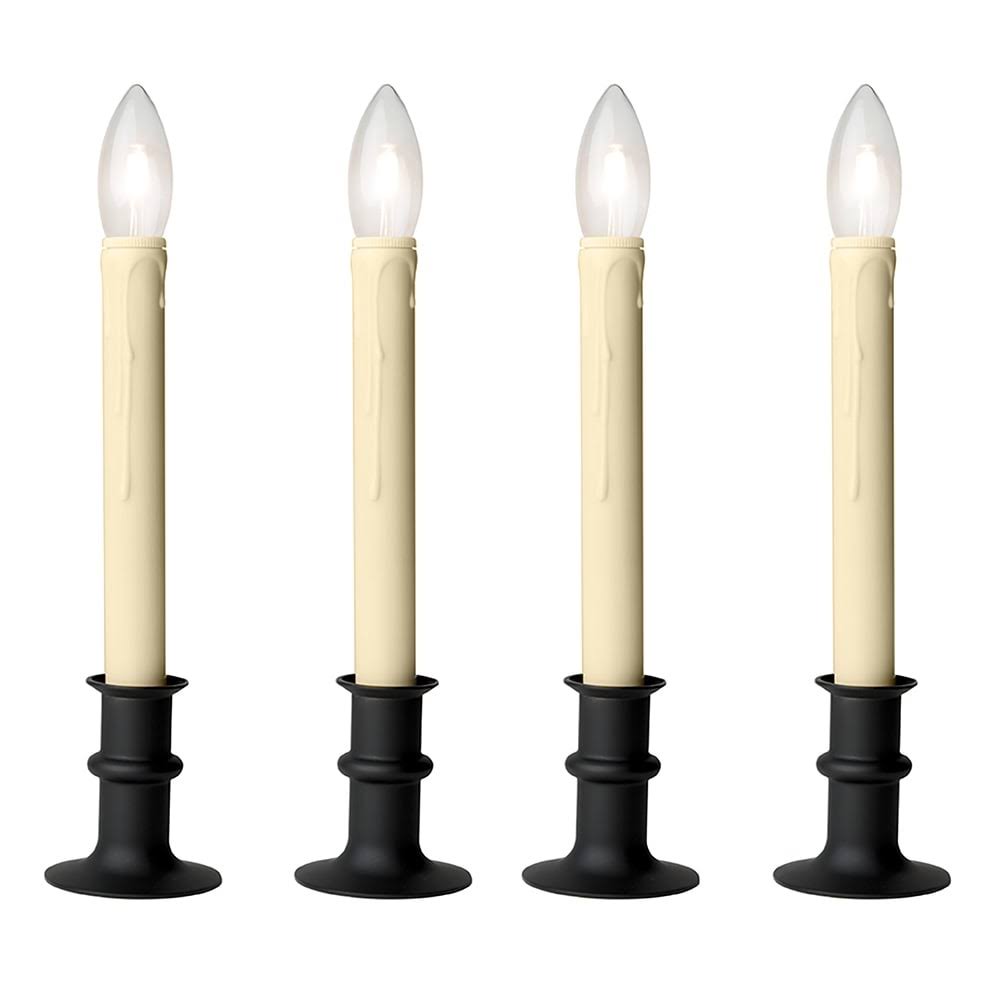 4735e7f46cae53e65561979c721c9a78fc8c6a902fa224b043852e3b30848233.jpg Battery Operated Bi-Directional LED Adjustable Candle - Set of 4, Black Onyx - Image 1