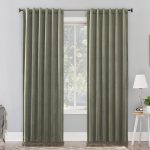 Sun Zero Amherst Velvet Noise Reducing Thermal Extreme Blackout Back Tab Curtain Panel, 84" L x 50" W - Moss Green