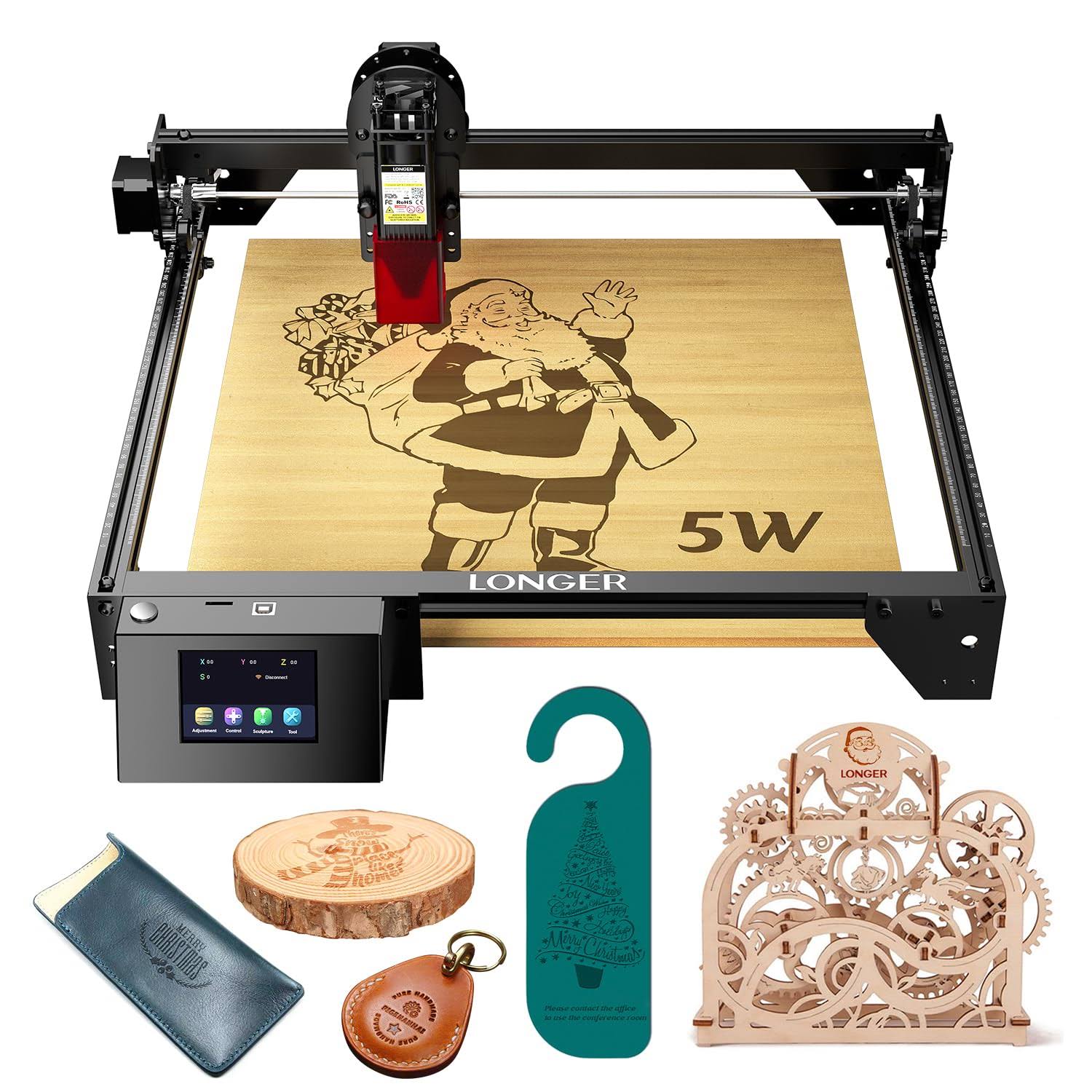 4794df079a1784132881a58b94e60f3111b790d60d255218d161279631cd27c0.jpg Longer Ray5 Laser Engraver Machine Laser Cutter Engraving CNC Machine, 5W Laser Engraver with 0.08 * 0.08 Compressed Spot, 32-Bit Motherboard, DIY - Image 1