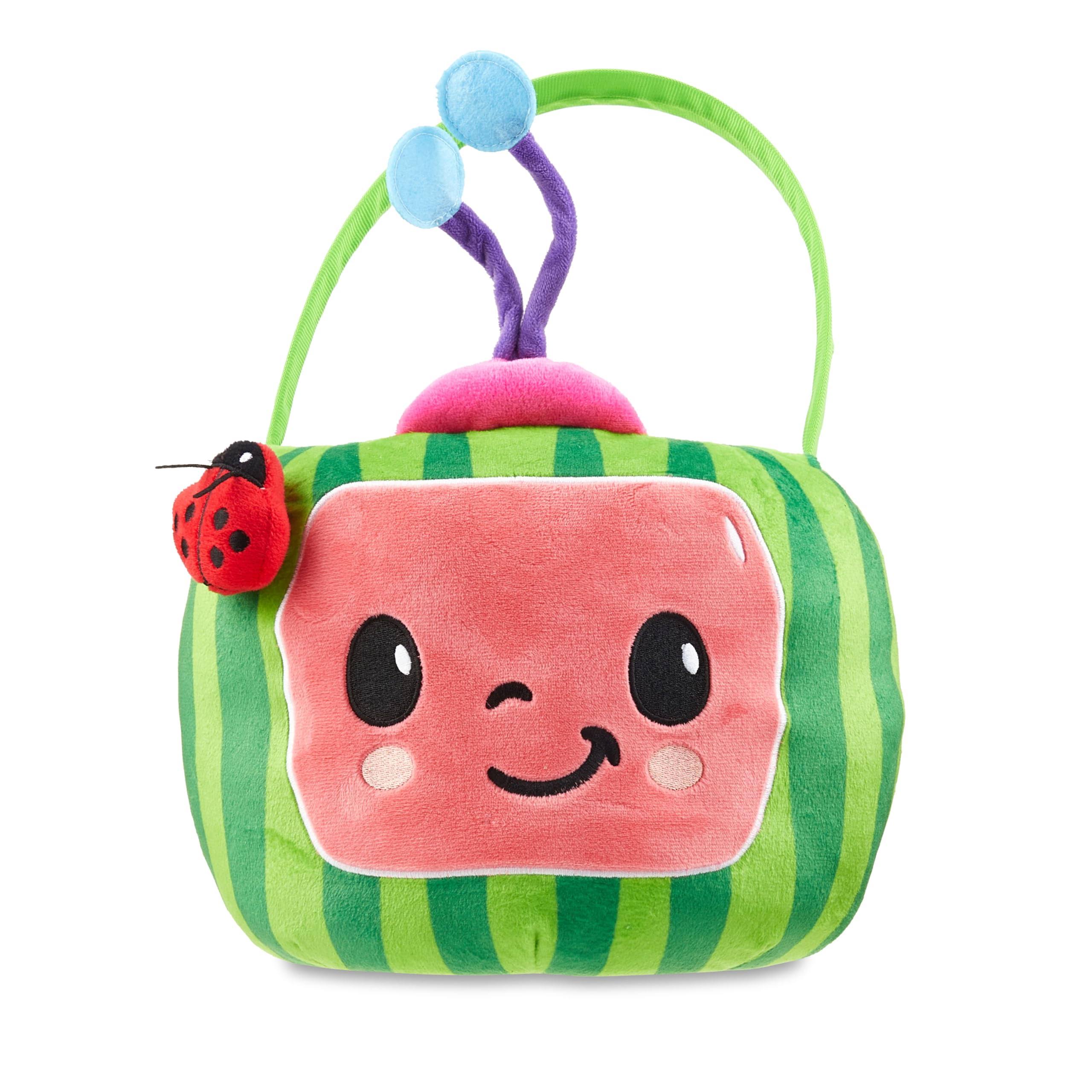 Cocomelon Medium Plush Easter Basket, 13inches Tall, Pink, Green, POLYESTER, by Ruz
