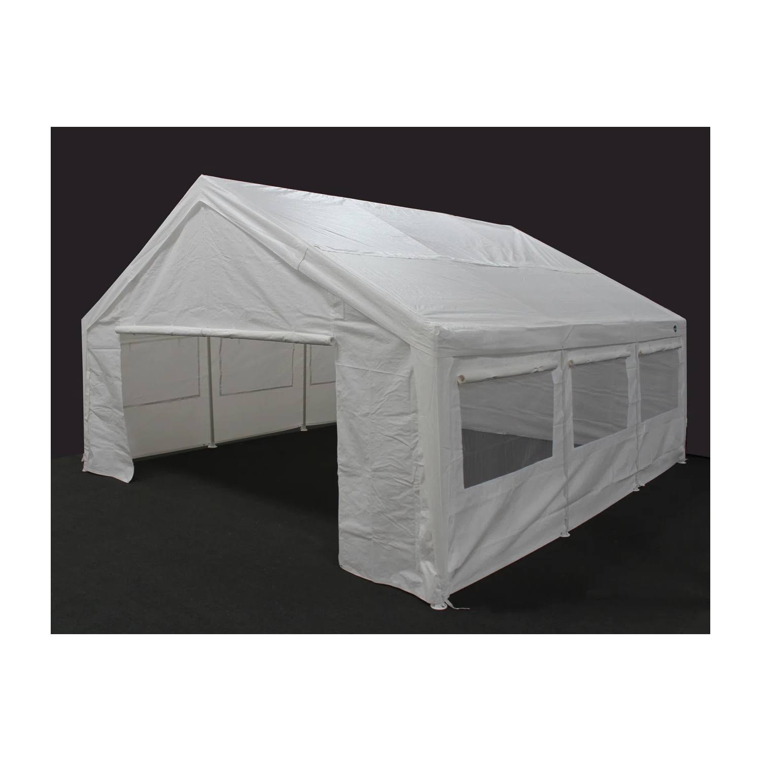 47a458e5a36bbd8e80954cc9c01ad7750e5a17e632ed92cba207adda7ec4cf3a.jpg King Canopy 18 ft x 20 ft Sidewall Kit w/ Flaps and Bug Screen Windows - Image 1